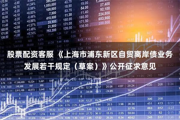 股票配资客服 《上海市浦东新区自贸离岸债业务发展若干规定（草案）》公开征求意见